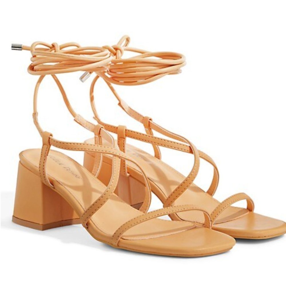 Public Desire Mabel Ankle-Wrap Mid-Heel Sandals